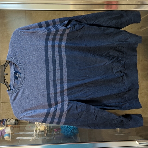 Men's George Blue Striped Pullover Sweater - Picture 5 of 8